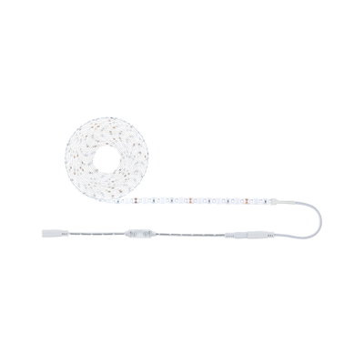 White LED strip light with control cable for flexible indoor lighting solutions