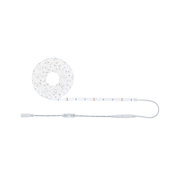 White LED strip light with controller and cable for versatile indoor lighting solutions
