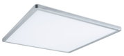 Quadratische LED-Deckenleuchte mit silbernem Aluminiumrahmen und weißem Diffusor für moderne Beleuchtung