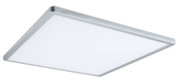 Quadratische LED-Deckenleuchte mit silbernem Aluminiumrahmen und weißem Diffusor für moderne Beleuchtung
