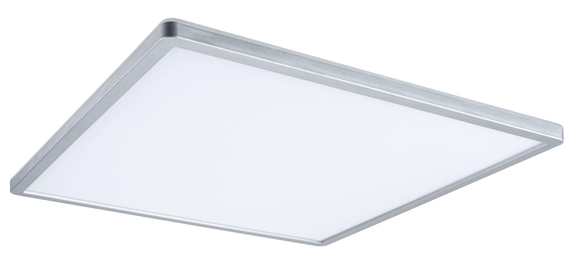 Quadratische LED-Deckenleuchte mit silbernem Aluminiumrahmen und weißem Diffusor für moderne Beleuchtung