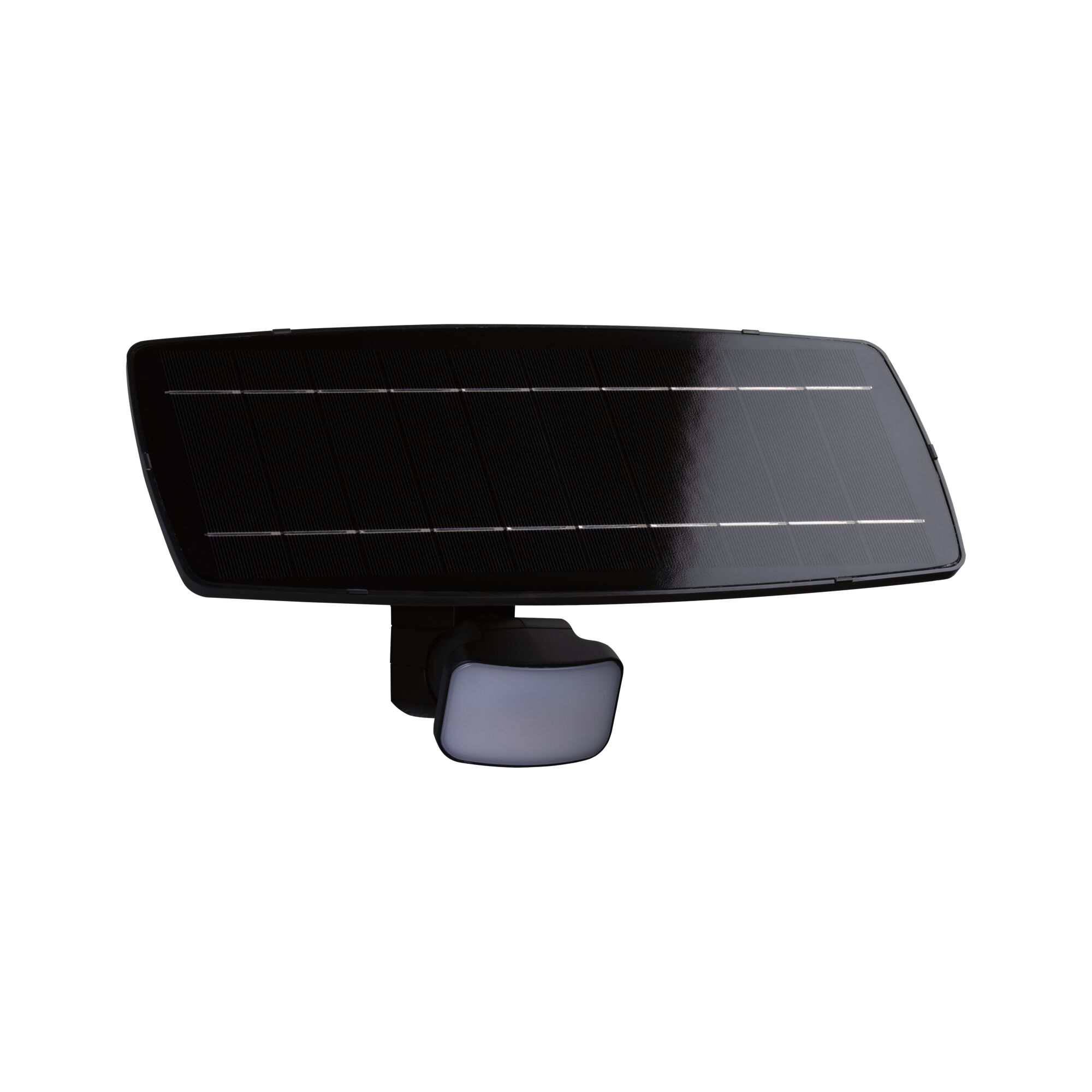 Panneau solaire noir avec lumière LED à capteur intégrée pour éclairage extérieur économe en énergie