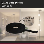 Schwarzes 10 Meter langes ULine Gurt-System aus robustem Material für flexible Anwendungen
