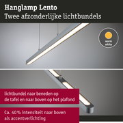 Moderne hanglamp Lento van zilverkleurig metaal met warmwit LED-licht voor accentverlichting