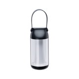 Schwarze tragbare LED-Laterne mit transparentem Kunststoffgehäuse und flexiblem Griff für Outdoor-Beleuchtung