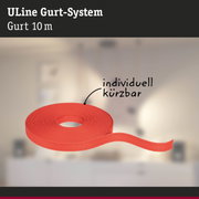 Rotes 10 Meter langes ULine Gurt-System aus robustem Material für flexible Anwendungen