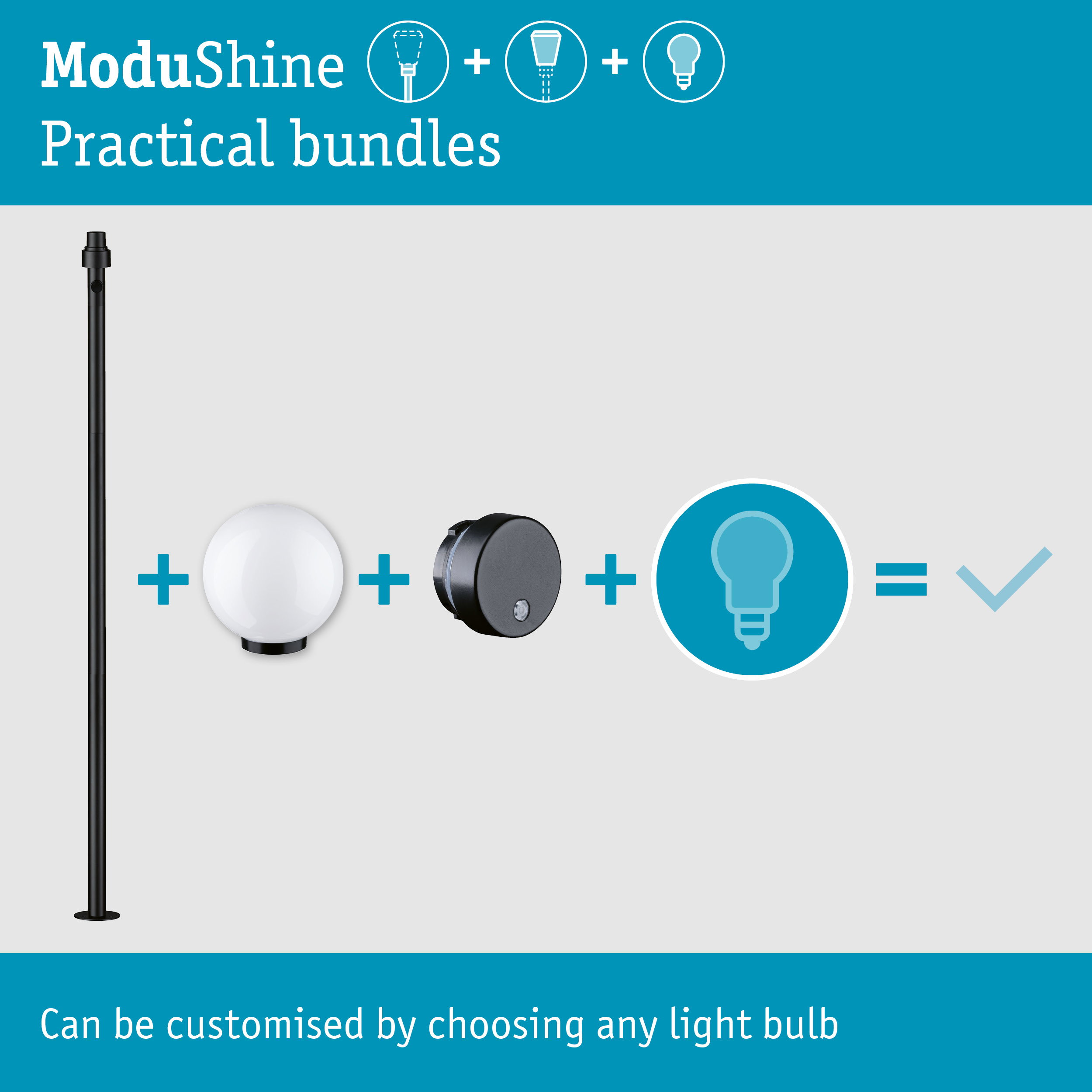 Set ModuShine Bollard Taleno high with sensor Anthracite