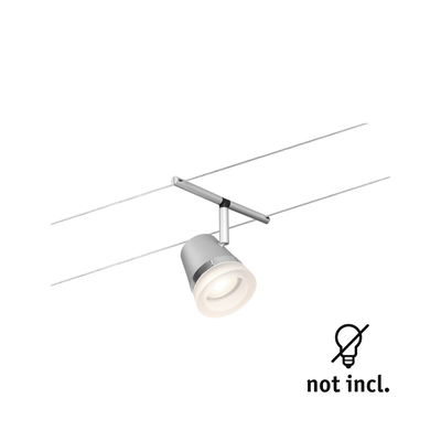 Moderner silberner LED-Seilstrahler aus Metall ohne Leuchtmittel für flexible Raumbeleuchtung