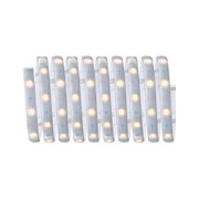 Flexibler LED-Lichtstreifen mit warmweißem Licht und selbstklebender Rückseite für vielseitige Beleuchtung.