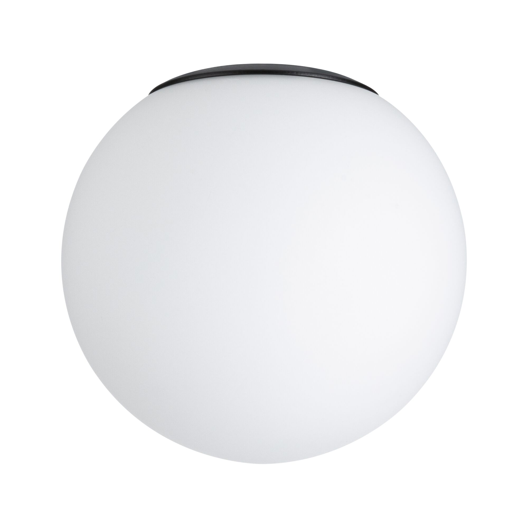 Selection Bathroom Plafonnier Gove Verre de rechange Noir mat/Satiné Plafonnier rond en verre blanc avec bord noir, luminaire LED moderne pour intérieur
