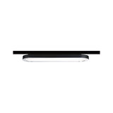 Black oval LED ceiling light with white diffuser for modern interior lighting