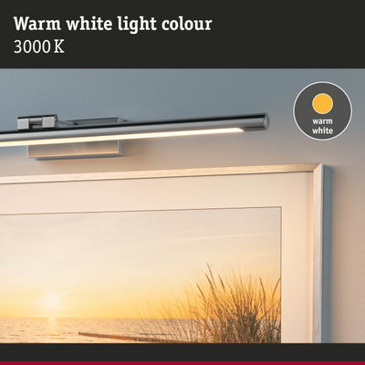 Silver metal LED wall light with warm white 3000K illumination for home lighting