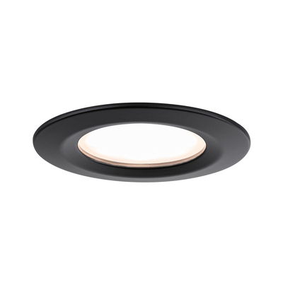 Spot encastré LED rond noir avec lumière blanc chaud pour éclairage intérieur moderne