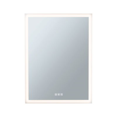 Miroir de salle de bain rectangulaire avec éclairage LED blanc et capteur tactile pour salle moderne