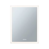 Miroir de salle de bain rectangulaire avec éclairage LED blanc et capteur tactile pour salle moderne