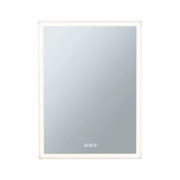 Miroir carré avec cadre LED blanc et capteurs tactiles pour éclairage de salle de bain