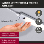 Inline aluminium LED onderbouwverlichting met warm wit licht en sensor voor contactloze bediening