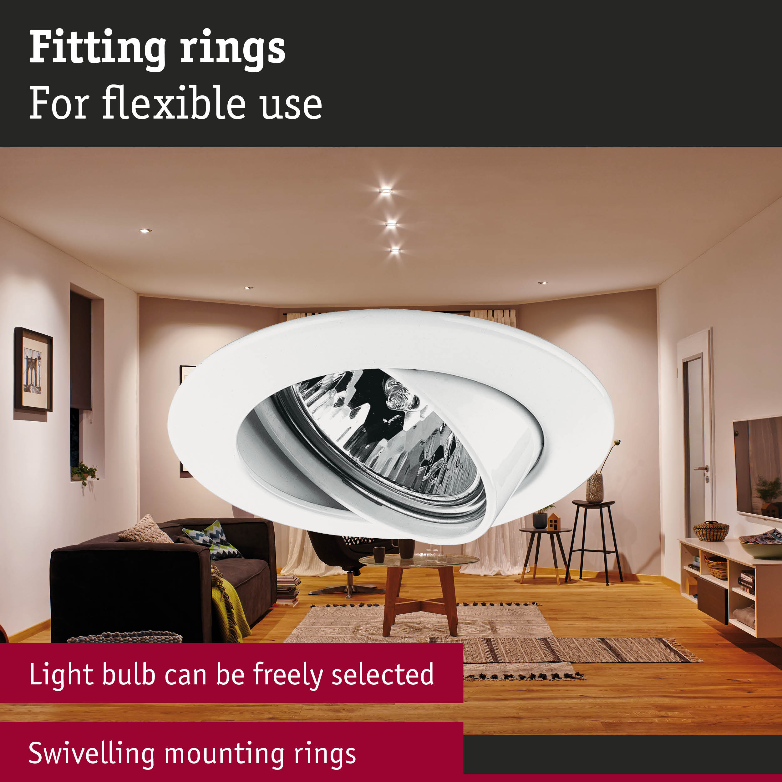 Premium Downlight Swivelling round 83mm 30° GU5,3 max. 50W 230/12V dimmable White