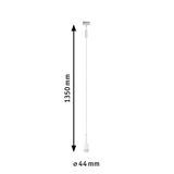 White LED pendant light cable 1350 mm long and 44 mm diameter for modern lighting setups