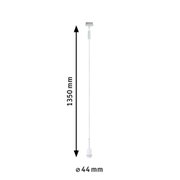 Weißes Kabel mit Fassung und Anschlussstück, Länge 1350 mm, Durchmesser 44 mm, Beleuchtung Zubehör