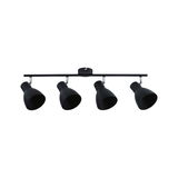 Spot noir à quatre lampes en métal avec têtes réglables pour éclairage intérieur moderne