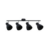Spot noir à quatre lampes en métal avec têtes réglables pour éclairage intérieur moderne