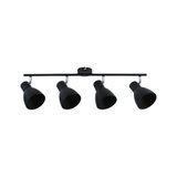 Spot noir à quatre lampes en métal avec têtes réglables pour éclairage intérieur moderne