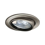 Round adjustable recessed spotlight in brushed silver metal for accent lighting