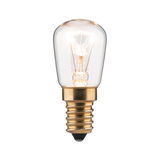 Kleine Glühlampe mit transparentem Glas und goldfarbenem Schraubsockel für Beleuchtungslösungen