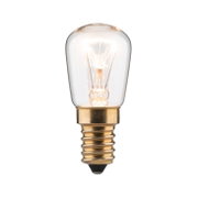Small clear glass light bulb with gold screw base for lighting applications and fixtures