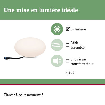 Source lumineuse LED ronde blanche avec câble pour solutions d'éclairage flexibles