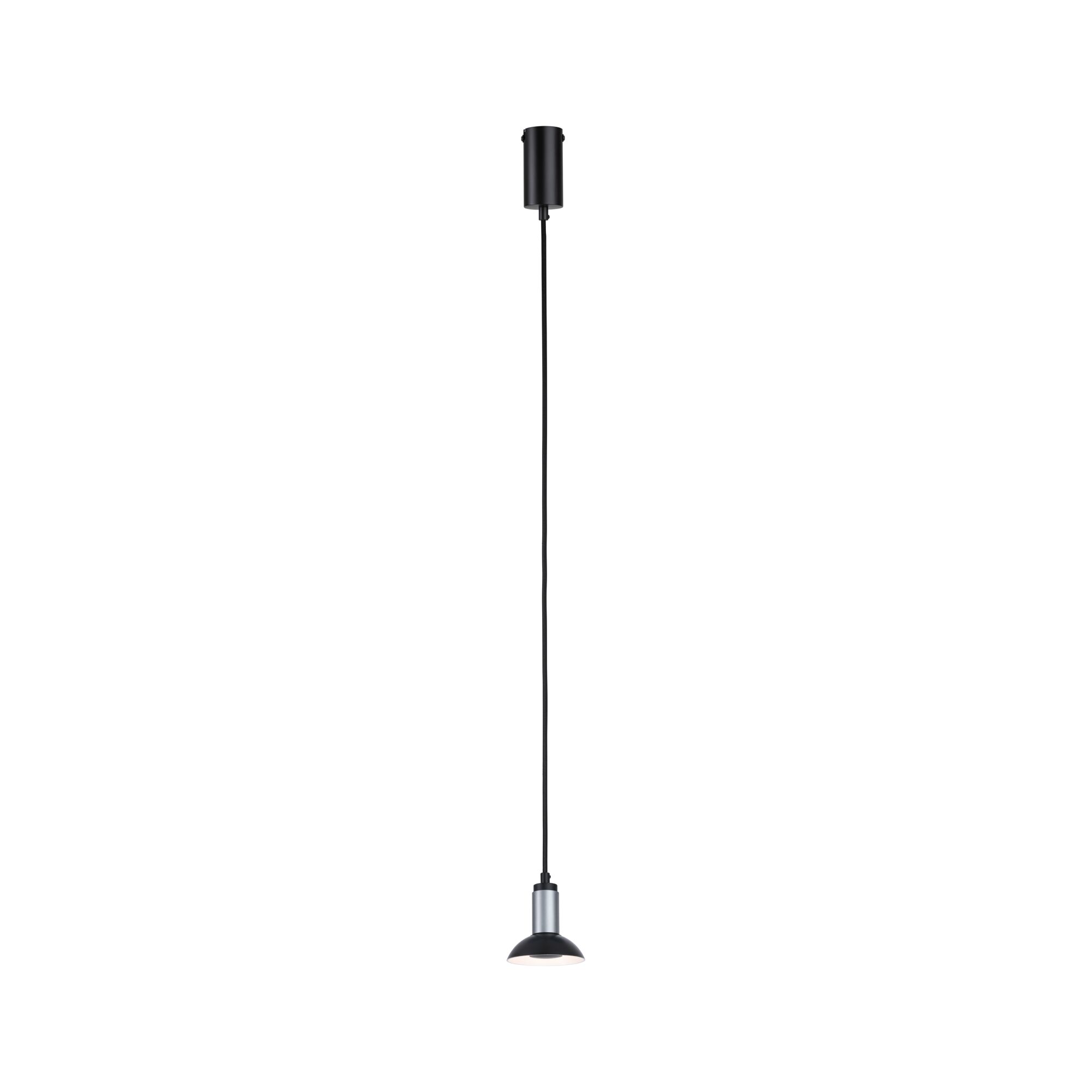 Suspension noire en métal avec abat-jour argenté pour éclairage intérieur moderne