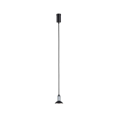 Suspension noire en métal avec abat-jour argenté pour éclairage intérieur moderne