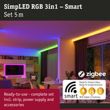 SimpLED RGB 3in1 5m LED strip with Zigbee 3.0 gateway for smart home lighting control