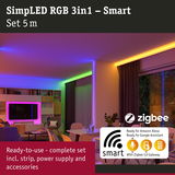 Smart RGB LED strip 5m with Zigbee 3.0 gateway compatible with Alexa and Google Assistant