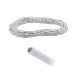White electrical cable with copper strands, insulated for wiring and lighting installations