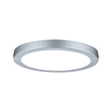 Rundes LED-Deckenlicht aus silbernem Aluminium mit weißem Diffusor für moderne Raumbeleuchtung