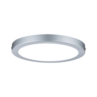 Rundes LED-Deckenlicht aus silbernem Aluminium mit weißem Diffusor für moderne Raumbeleuchtung