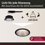 Schwarzes Einbaustrahler-Anschluss-Set für GU10 LED-Leuchtmittel ohne Leuchtmittel im Bild