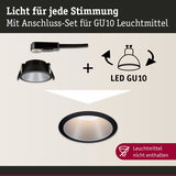 Schwarzes Einbaustrahler-Anschluss-Set für GU10 LED-Leuchtmittel ohne Leuchtmittel im Bild