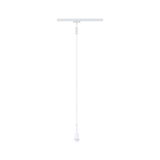 White plastic pendant cable for LED lights with ceiling mount and socket