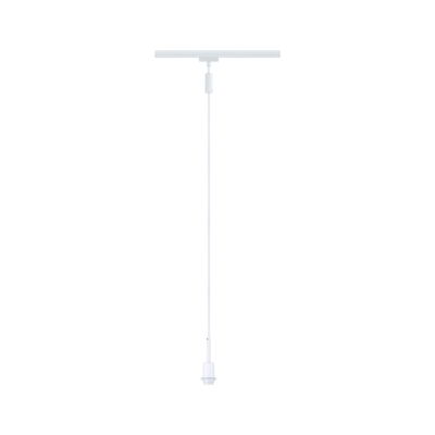 White plastic pendant cable for LED lights with ceiling mount and socket