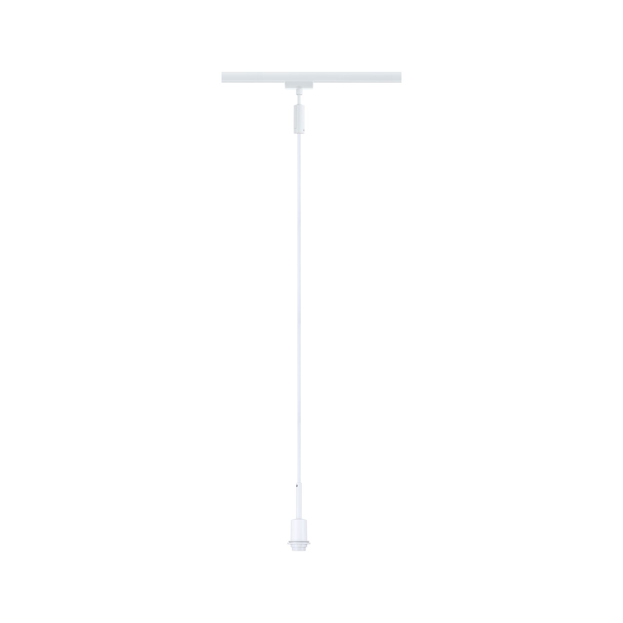 White plastic pendant cable for LED lights with ceiling mount and socket