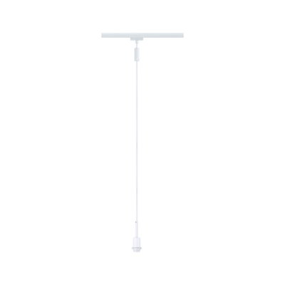 White plastic pendant cable for LED lights with ceiling mount and socket