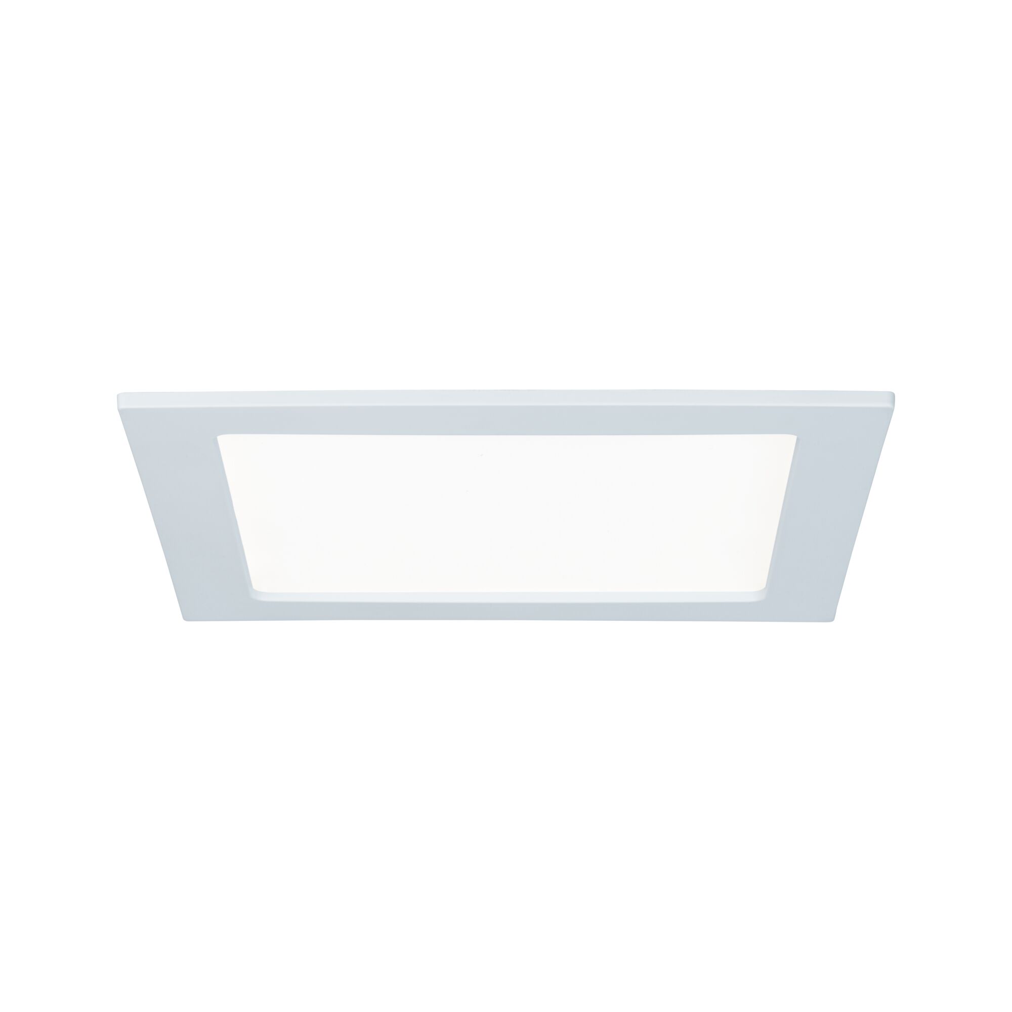 Rectangular white LED ceiling light with matte plastic frame for modern indoor lighting