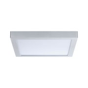 Quadratische LED-Deckenleuchte aus silbernem Aluminium mit weißem Diffusor für moderne Beleuchtung