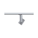 Projecteur LED moderne en métal argenté sur rail pour un éclairage d’intérieur flexible