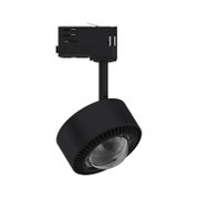 Schwarzer LED-Spot aus Metall mit klarem Glas für moderne Innenbeleuchtung und Akzentbeleuchtung