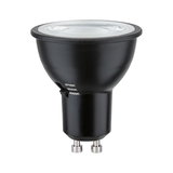 Schwarze LED-Reflektorlampe mit GU10-Sockel und einstellbarer Farbtemperatur 2700K bis 4000K