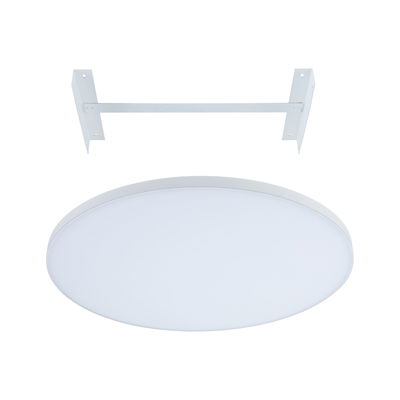 Plafonnier LED rond blanc avec support métallique pour éclairage intérieur moderne